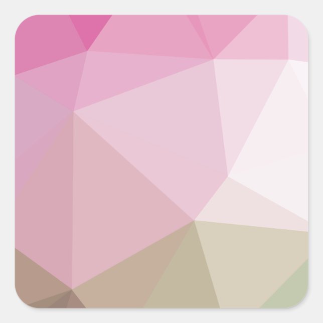 Cute Geometric Pink Gradient Square Sticker (Front)
