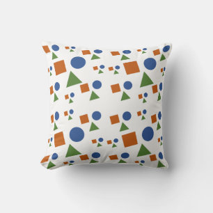 Cute Geometric Shapes Pattern in Soft Pastels  Cushion