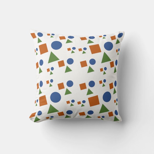 Cute Geometric Shapes Pattern in Soft Pastels  Cushion (Front)