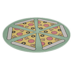 Cute Geometric Style Pizza Slices Cutting Board
