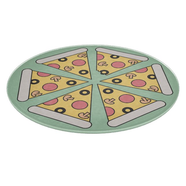 Cute Geometric Style Pizza Slices Cutting Board (Corner)