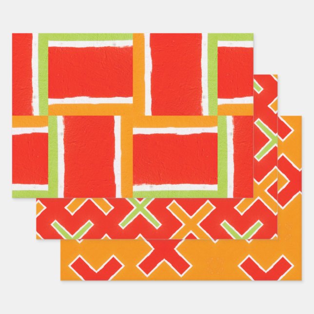 Cute Geometry  Wrapping Paper Sheet (Set)