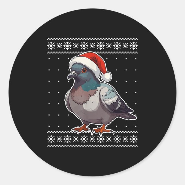 Cute Geon Christmas Santa Hat Kids Boys Girls Funn Classic Round Sticker (Front)