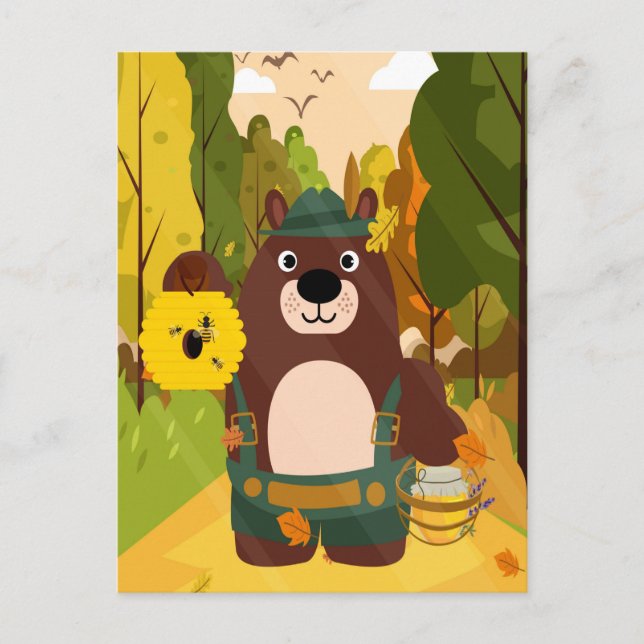 Cute German Bear Calendar Postcard (Front)