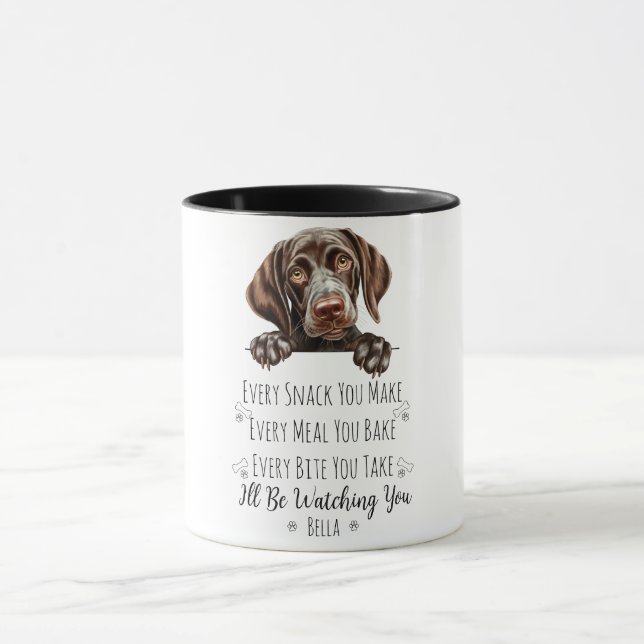 Cute German Pointer Dog Funny Custom Mug (Center)