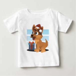 Cute German Shepherd Cartoon  Baby T-Shirt