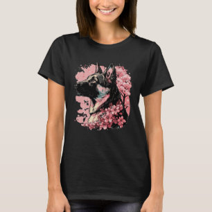 Cute German Shepherd Cherry Blossom Dog Japanese S T-Shirt