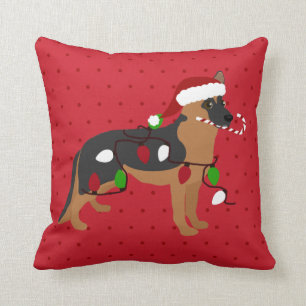 Cute German Shepherd Christmas Cushion
