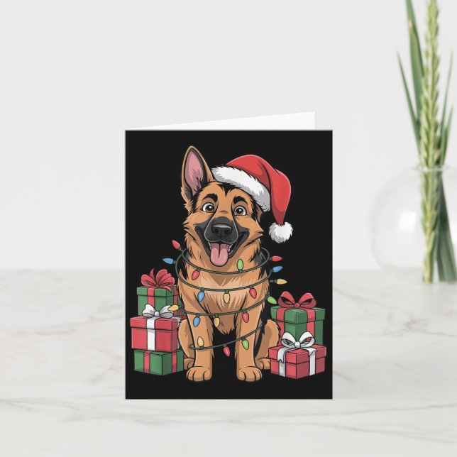 Cute German Shepherd Christmas Funny Dog Lover Hol Card (Front)