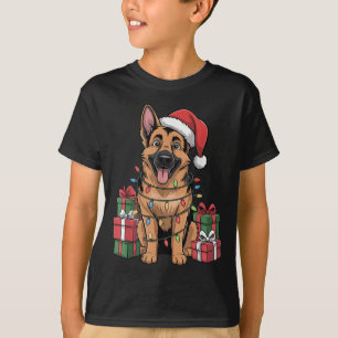 Cute German Shepherd Christmas Funny Dog Lover Hol T-Shirt