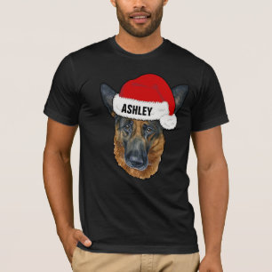 Cute German Shepherd Christmas Hat Dog Big T-Shirt