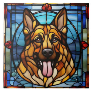 Cute German Shepherd Decorative Tile
