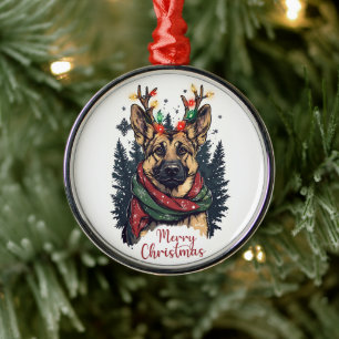 Cute German Shepherd Dog Metal Ornament