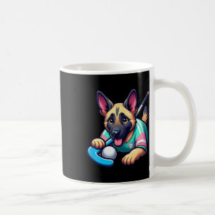 Cute German Shepherd Field Hockey Puppy Mascot Coffee Mug