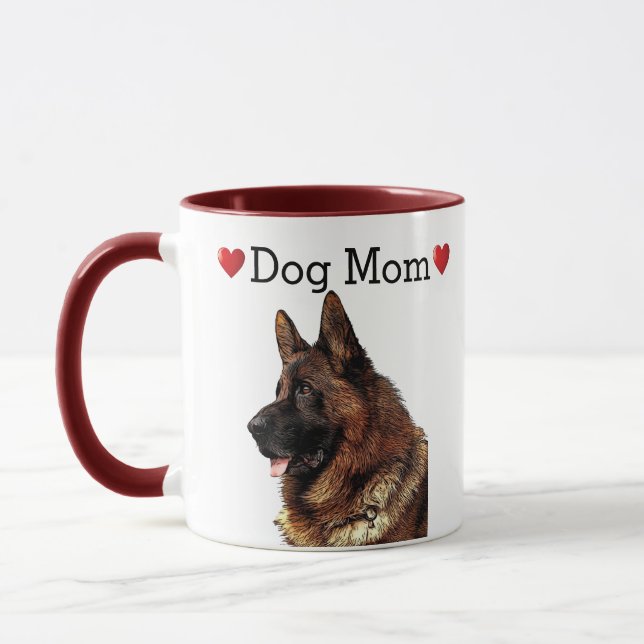 Cute German Shepherd Heart Dog Mum Puppy Mug (Left)