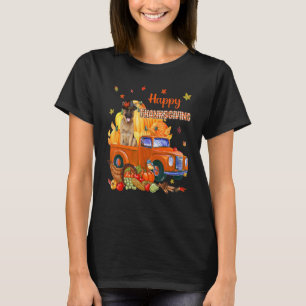 Cute German Shepherd On Pumpkin Truck Thanksgiving T-Shirt