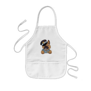 Cute German Shepherd Police Puppy Kids Apron