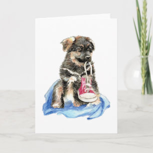 Cute German Shepherd Pup, Dog, Pet animal Card