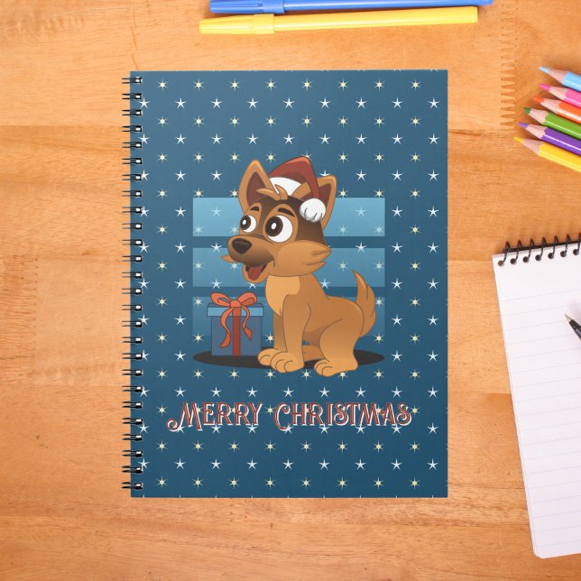 Cute German Shepherd puppy Cartoon Starry muted Notebook (Creator Uploaded)