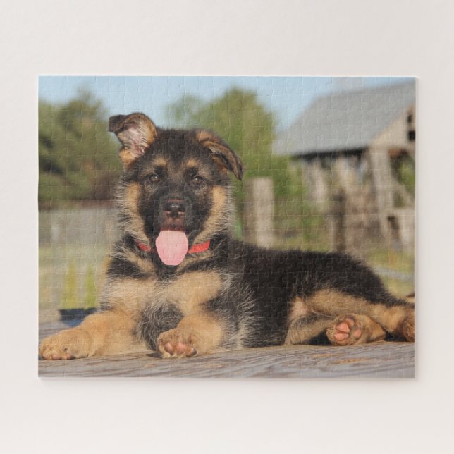 Cute German Shepherd Puppy Dog Jigsaw Puzzle (Horizontal)