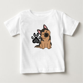 Cute German Shepherd Puppy Dog Paw Quote Baby T-Shirt
