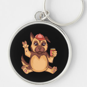 Cute German Shepherd Puppy Key Ring