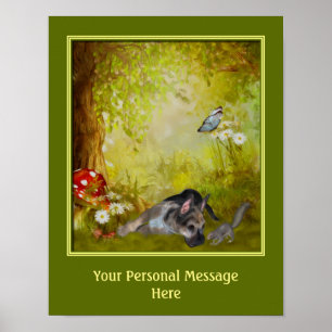 Cute German Shepherd Puppy Personalised Poster