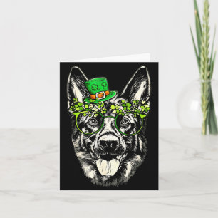 Cute german shepherd shamrock st patricks day men card