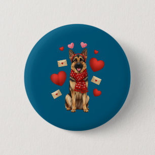 Cute German Shepherd Valentine’s Day Dog Mom - Ger 6 Cm Round Badge