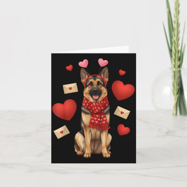 Cute German Shepherd Valentine’s Day Dog Mom - Ger Card (Front)