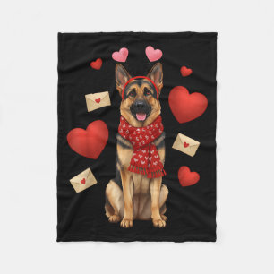 Cute German Shepherd Valentine’s Day Dog Mom - Ger Fleece Blanket