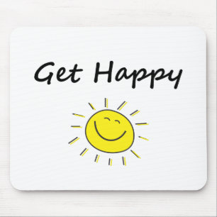 Cute Get Happy Smiling Sun Face Light-Colour Mouse Pad