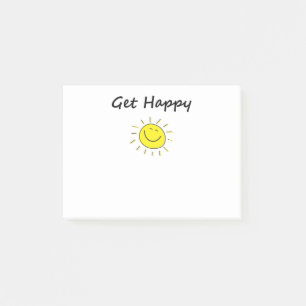 Cute Get Happy Smiling Sun Face Light-Colour Post-it Notes