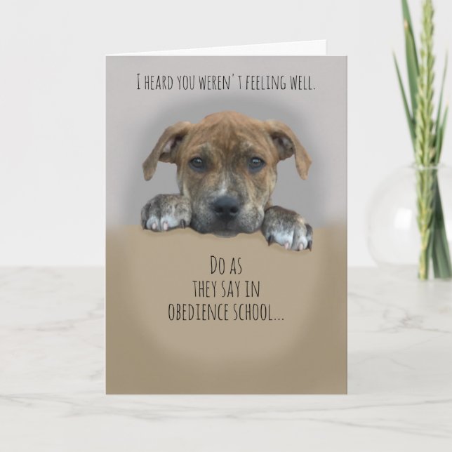 Cute Get Well Card with Puppy (Front)