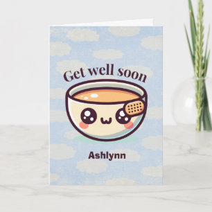 Cute Get Well Soon Folded Greeting Card