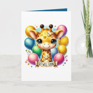 Cute get well soon giraffe add message card