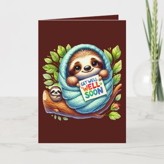 Cute get well soon sloth  card (Front)
