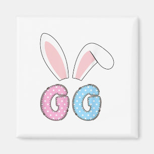 Cute Gg Happy Easter Bunny Matching Family Outfit Magnet
