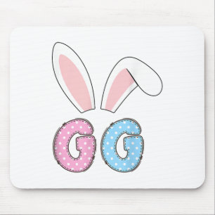 Cute Gg Happy Easter Bunny Matching Family Outfit Mouse Pad