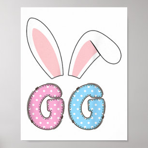 Cute Gg Happy Easter Bunny Matching Family Outfit Poster