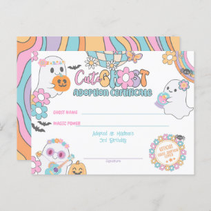 Cute Ghost Adoption Certificate Postcard