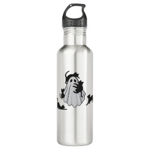 Cute Ghost and Black Cats Classic T-Shirt 710 Ml Water Bottle