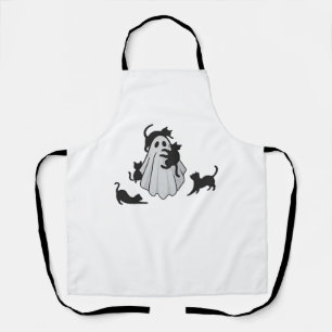 Cute Ghost and Black Cats Classic T-Shirt Apron