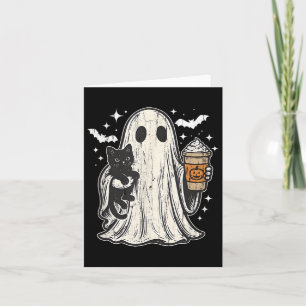Cute Ghost And Cat, Cute Halloween Ghosts Card