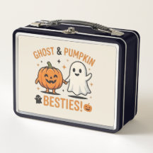Cute Ghost and Pumpkin Besties - Spooky Friends