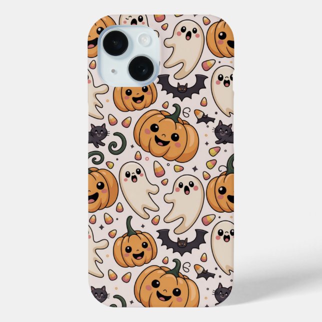 Cute Ghost and Pumpkin Halloween Pattern Case-Mate iPhone Case (Back)