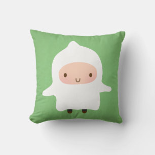 Cute Ghost and Skeleton Boy Halloween Cushion