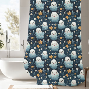 Cute Ghost Autumn Shower Curtain