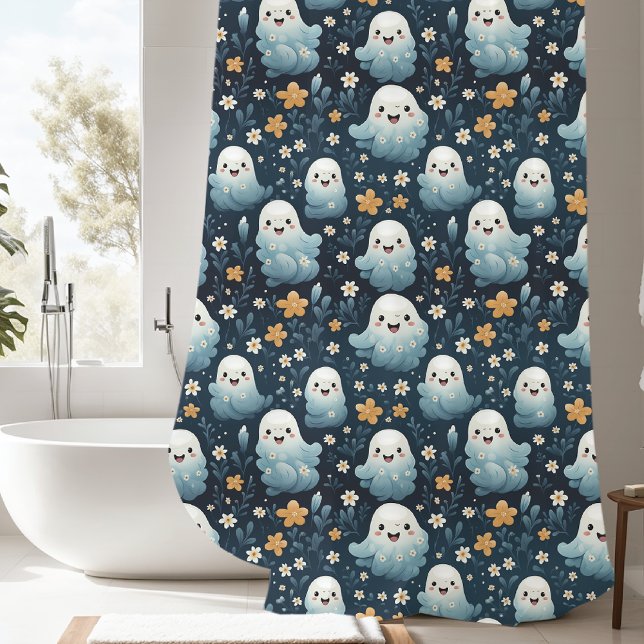 Cute Ghost Autumn Shower Curtain (Creator Uploaded)