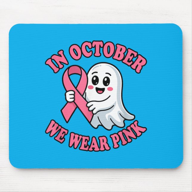 Cute Ghost Awareness Mouse Pad (Front)